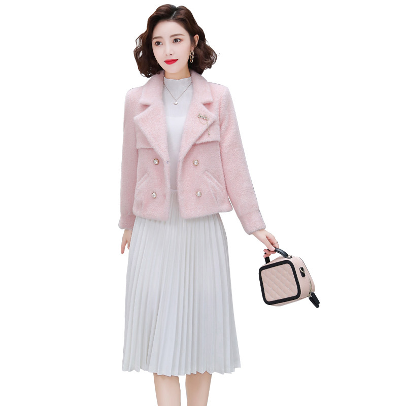 短款毛呢外套2020新款韩版秋冬季 晶彩格女装毛呢外套