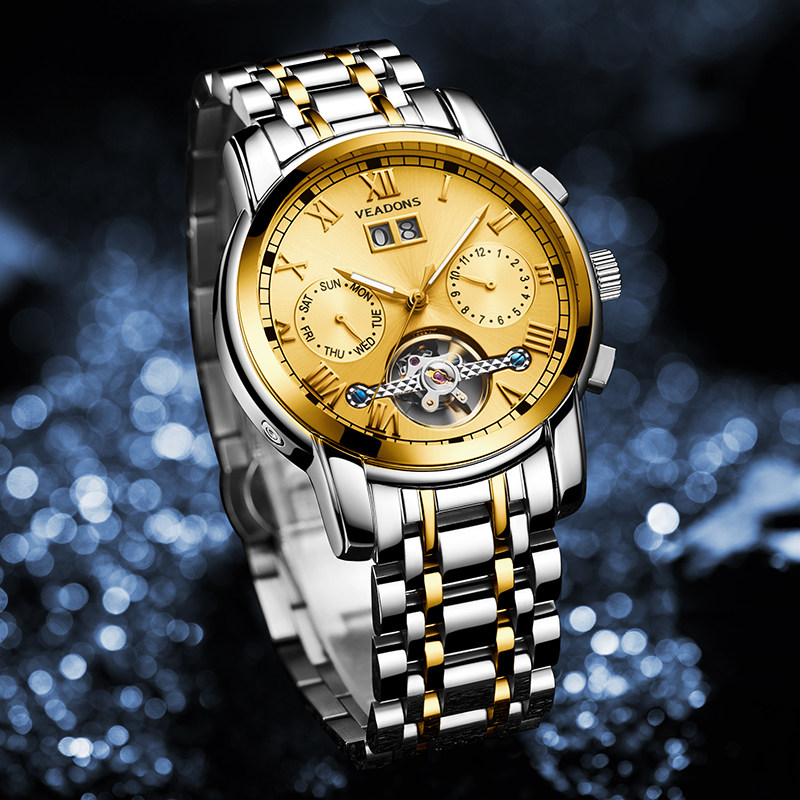 威顿正品男士全自动多功能机械表 威顿手表国产腕表