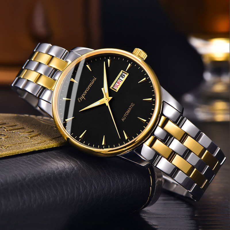 正品男士全自动钢带防水时尚机械表 威顿手表国产腕表