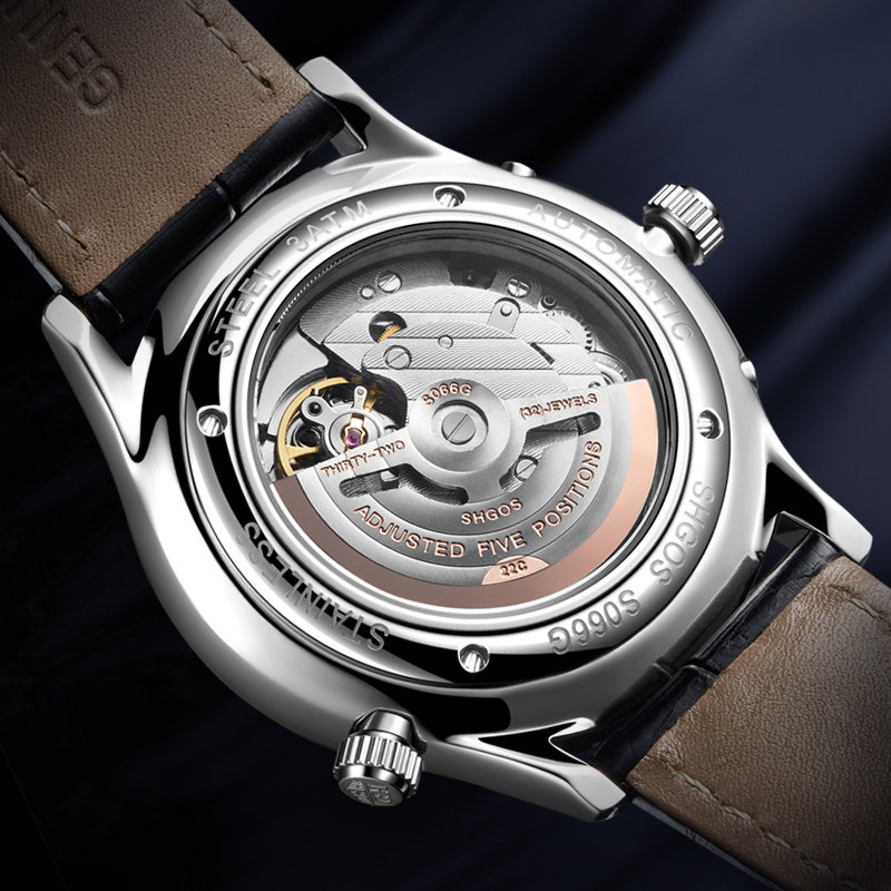 正品男士全自动皮带防水夜光机械表 威顿手表国产腕表