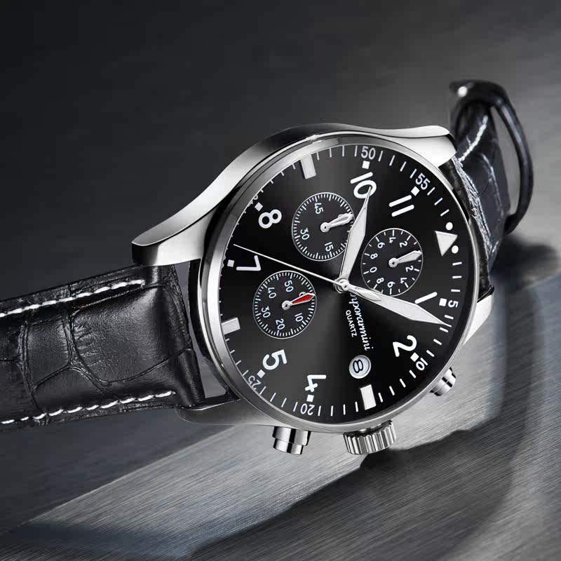 全自动钢带男士防水时尚简约石英表 威顿手表国产腕表