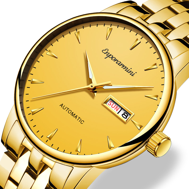 正品男士全自动钢带防水时尚机械表 威顿手表国产腕表