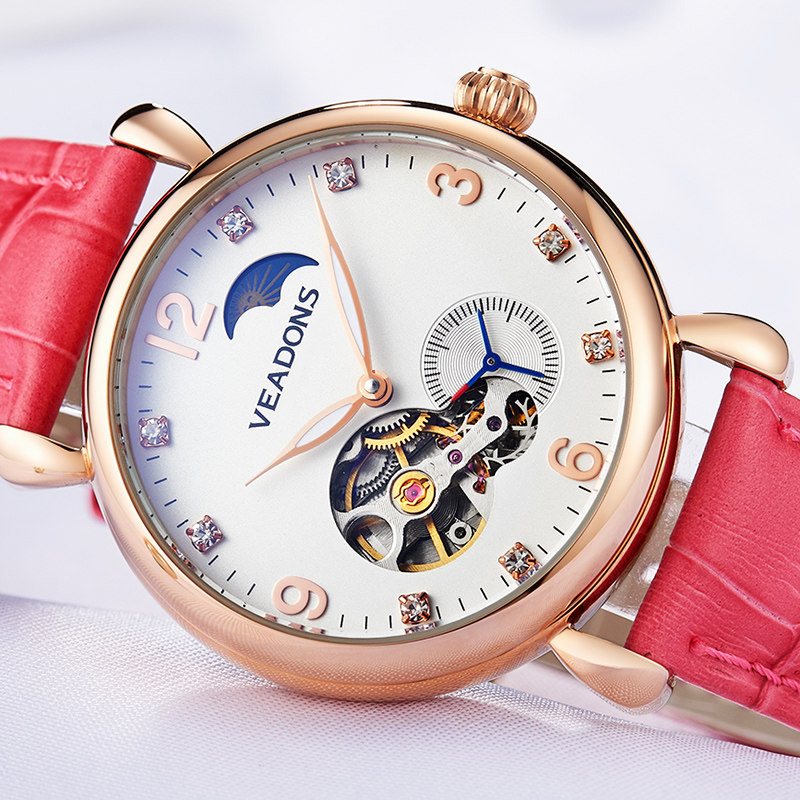 威顿女士全自动时尚潮流简约机械表 威顿手表国产腕表