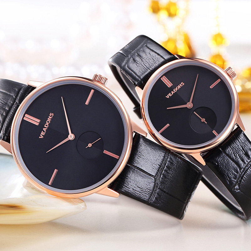 韩版潮流情侣防水时尚款皮带石英表 威顿手表国产腕表