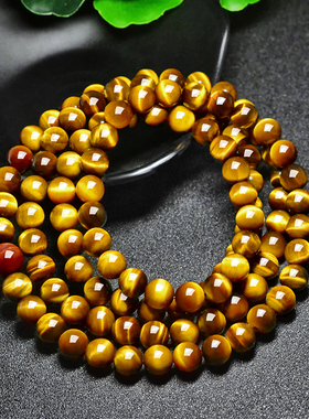 天然虎眼石108颗手链项链