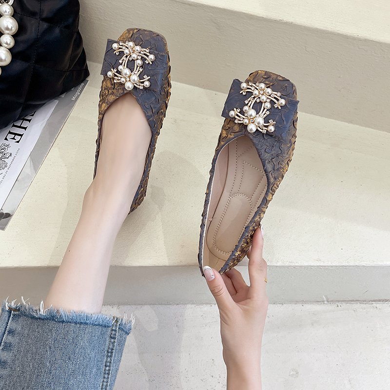 法式气质单鞋女春季一脚蹬软底豆豆鞋2026新款百搭浅口黑色平底鞋,淘宝优惠券,粉丝福利购,淘宝优惠卷