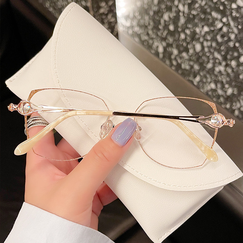 时尚钻石切边眼镜女款近视散光有度数可配超轻素颜街拍神器显脸小,淘宝优惠券,粉丝福利购,淘宝优惠卷