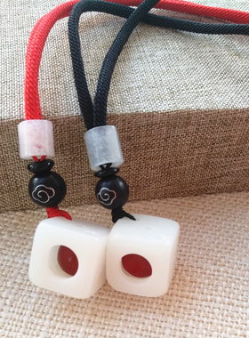 玲珑骰子安红豆吊坠diy相思豆