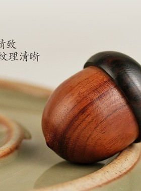 可打开黑檀木橡果吊坠项链楞严咒嘎乌盒挂件可爱许愿瓶免费刻字