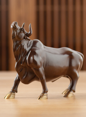 铜牛摆件华尔街旺市孺子牛气冲天乔迁开业礼品家居客厅办公桌装饰