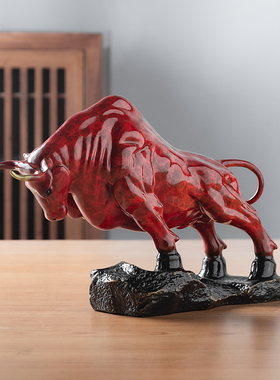 铜牛摆件华尔街股市牛气冲天礼品