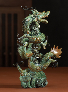 铜龙摆件新年吉祥物开业乔迁礼物
