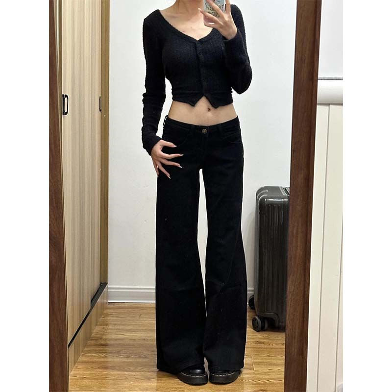 加绒加厚不贴腿黑色微喇叭牛仔裤女秋冬新款高腰显瘦垂感拖地裤子,淘宝优惠券,粉丝福利购,淘宝优惠卷