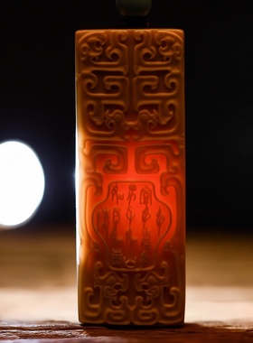 天然猛犸象牙平安吉祥无事牌挂件