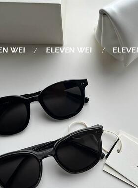 ELEV6.5 26s 经典极简 黑色复古方框太阳眼镜 太阳眼镜 男女同款