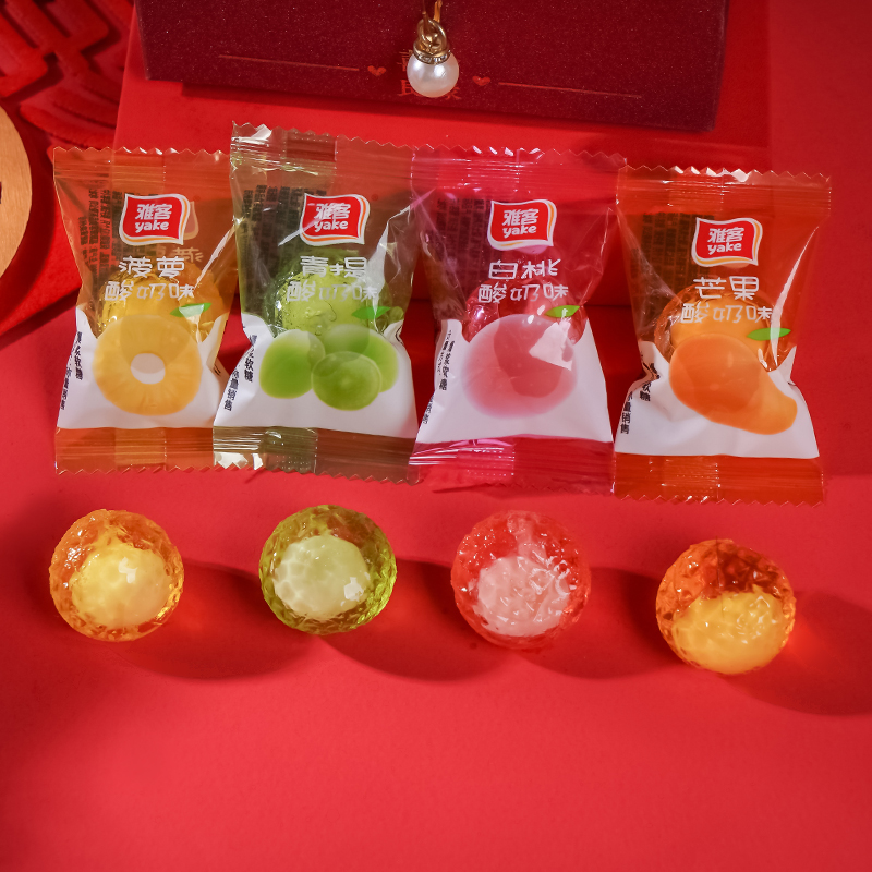 雅客爆浆软糖集锦混合水果酸奶夹心500g约54结婚喜糖婚庆糖果零食 - 图2