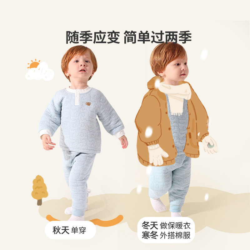儿童保暖衣秋冬宝宝上衣纯棉冬季男童女孩夹棉婴儿内衣小童打底衫,淘宝优惠券,粉丝福利购,淘宝优惠卷