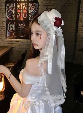 万圣节头饰洛丽塔哥特风蕾丝玫瑰发饰成人女2026新款装扮饰品配饰