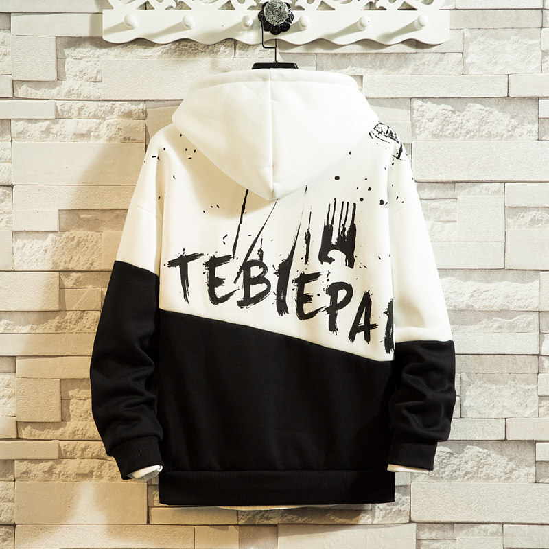 男潮嘻哈宽松连帽春季新款拼接卫衣 绅途男装T恤