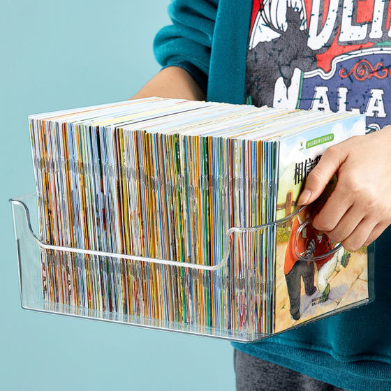 Transparent book storage box storage organizer box toys
