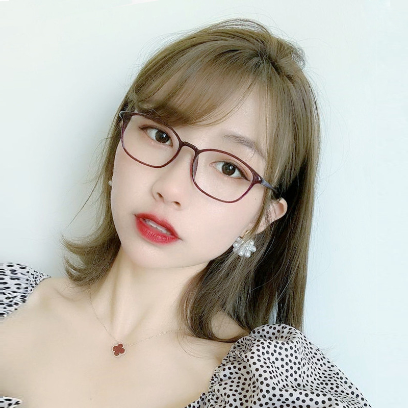 康视顿眼镜旗舰店近视眼镜女防蓝光辐射抗疲劳网红平光护眼镜框6克超轻韩版显脸小0
