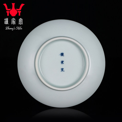 钟家窑柴窑盖碗单个景德镇青花缠枝八宝三才茶杯纯手工大号泡茶碗 - 图3