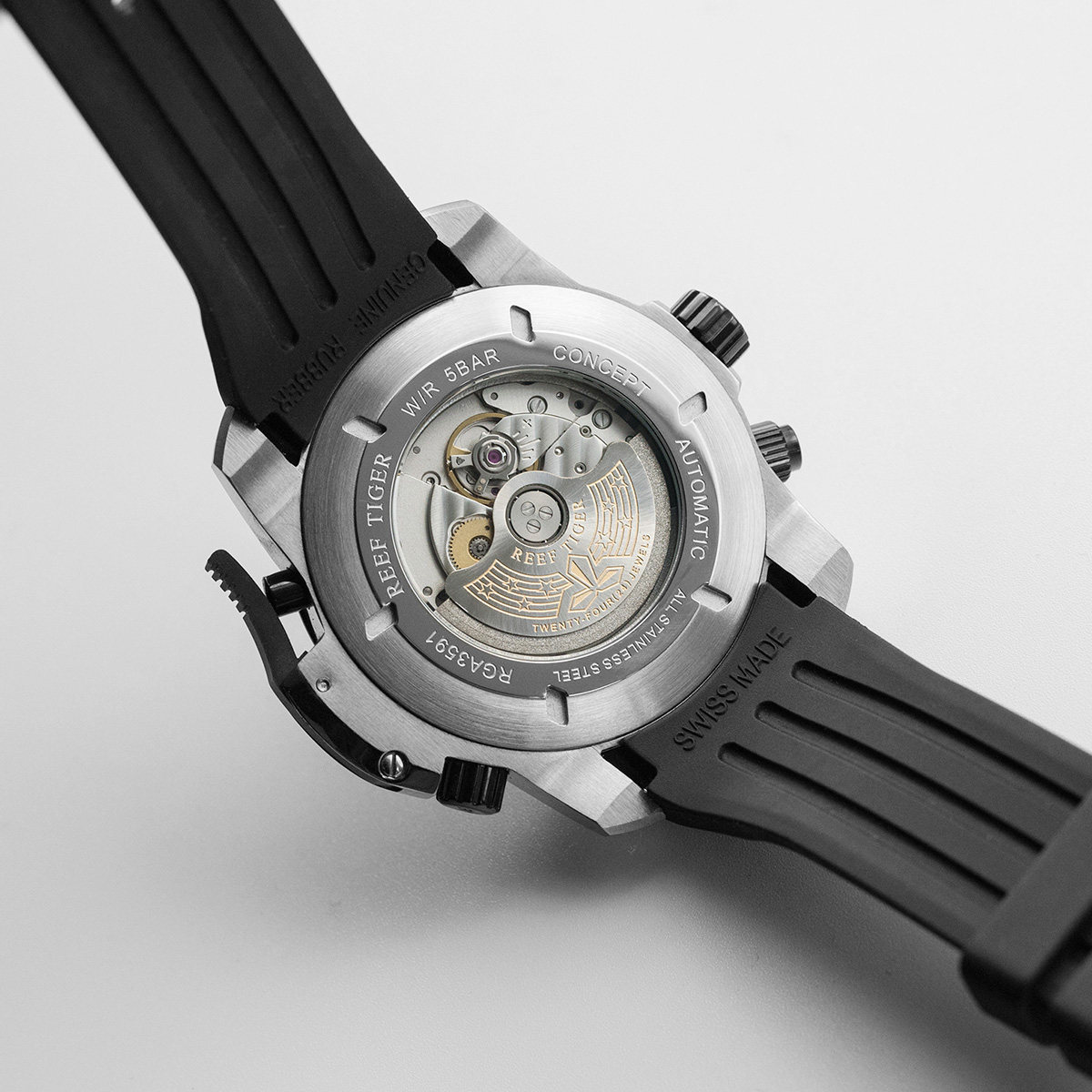 瑞夫泰格/ rt潮男防水男皮带机械表 瑞夫泰格国产腕表