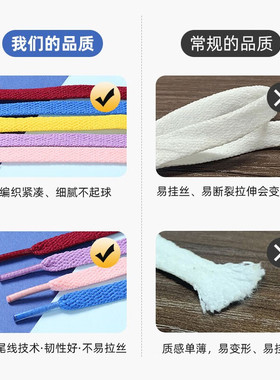HKNS适配耐·克空军一号原装品质aj1扁平男女彩色高低帮运动鞋带