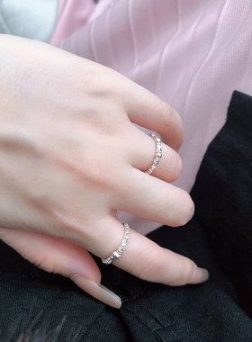 网红气质弹力闭口指环珍珠ins