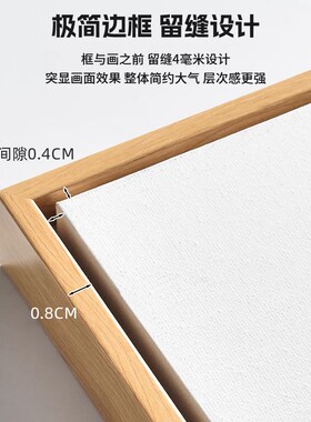 免装裱油画框带亚麻画板简约窄边