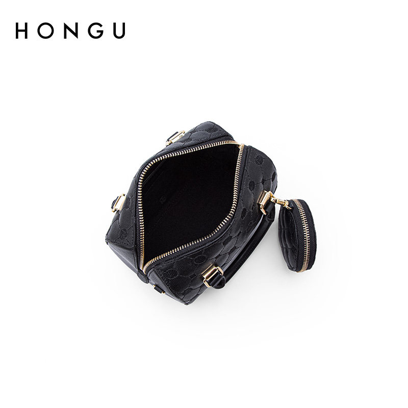 红谷2021新款潮流波士顿包麻将包 庭满箱包女士包袋