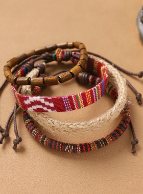 手作波西米亚异域风叠戴手链