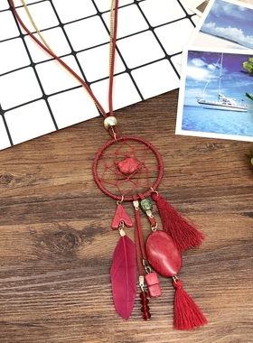 复古手工西米亚欧美捕梦网项链女