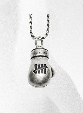 新自主UND五道杠拳王阿里联名拳击手套项链男女复古嘻哈做旧朋克