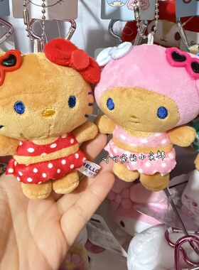 三丽鸥hellokitty黑皮泳装包挂件