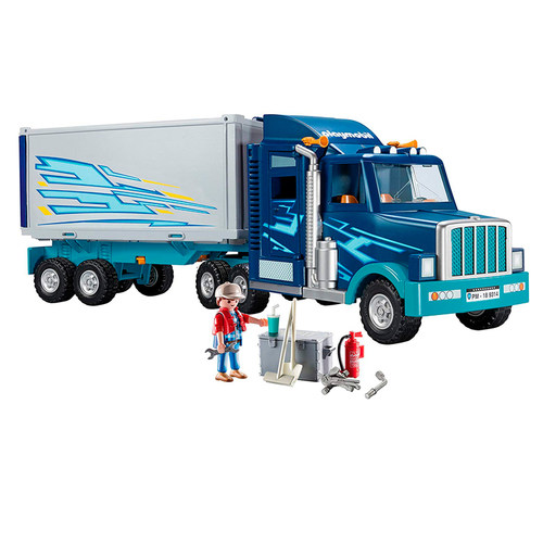 男孩礼物玩具车 德国playmobil摩比世界垃圾车消防车警车工程卡车 - 图0