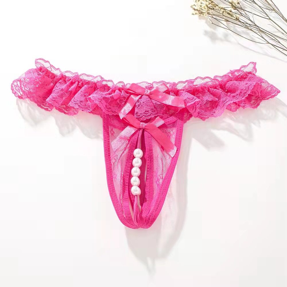 性感蕾丝大码珍珠丁字裤按摩情调免脱黑色纯欲一根线开档诱惑内裤,淘宝优惠券,粉丝福利购,淘宝优惠卷
