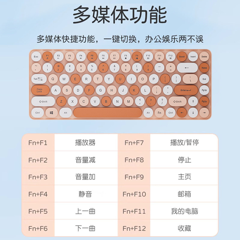 小型无线键盘鼠标套装静音电脑充电女生办公专用蓝牙笔记本平板