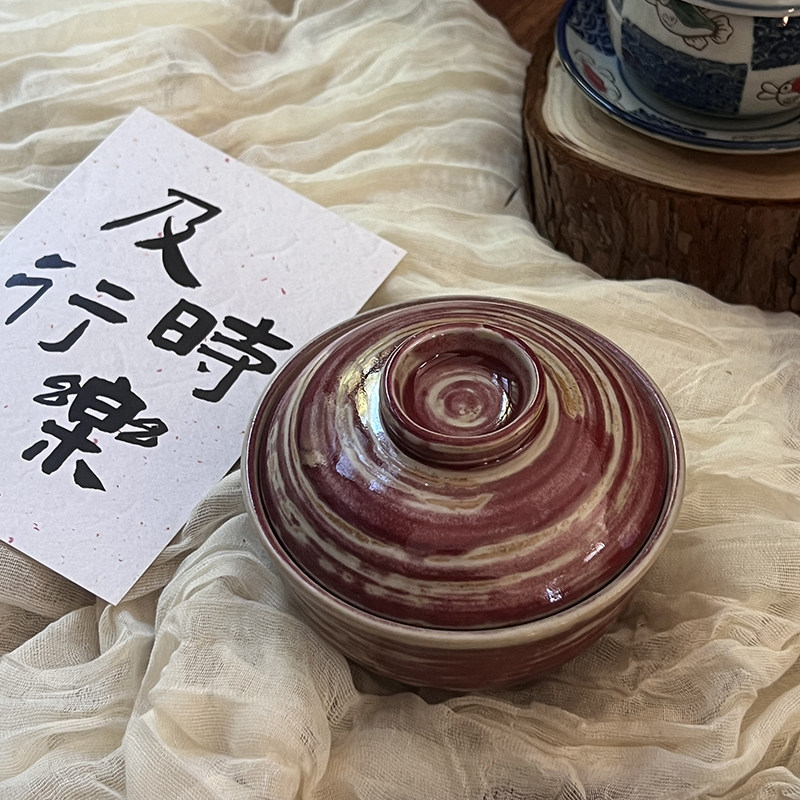 十器复古盖碗赤红汤盅炖盅一人食甜品碗蒸蛋碗隔水炖家用餐厅商用,淘宝优惠券,粉丝福利购,淘宝优惠卷