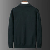 Демисезонный трикотажный комплект, рубашка, костюм, мужской осенний свитер, имитация рубашки, свободный крой, коллекция 2022