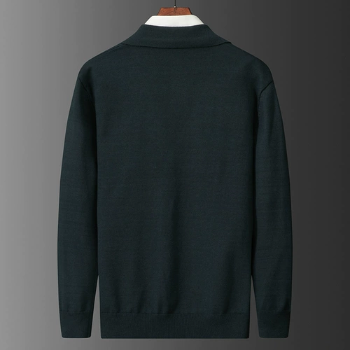 Демисезонный трикотажный комплект, рубашка, костюм, мужской осенний свитер, имитация рубашки, свободный крой, коллекция 2022