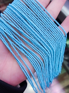 2MM 蓝松石 白玉石切面刻面散珠半成品手链项链配件配珠饰品DIY