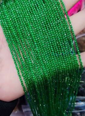 2MM红白黄绿色猫眼石刻面切面散珠半成品DIY手链项链配件配珠饰品