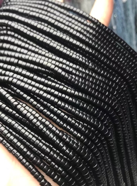 2*4MM天然水晶 黑曜石直切扣片海西片散珠半成品手链项链配件配珠
