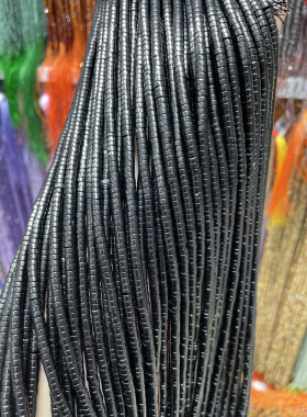 2×4mm 2×2mm天然水晶 黑玉隔片管珠散珠半成品手链项链配件配珠
