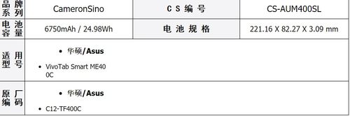 适用华硕Asus VivoTab Smart ME400C平板电池内置电板C12-TF400C-图3
