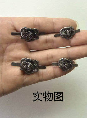 复古乐福鞋金属古金玫瑰抓扣