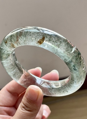 新品上架 天然绿幽灵满圈满绿手镯 室内自然光拍摄 58.8mm