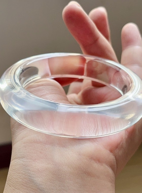 新品上架 天然白水晶宽版手镯女款 胖乎乎的  56.6mm