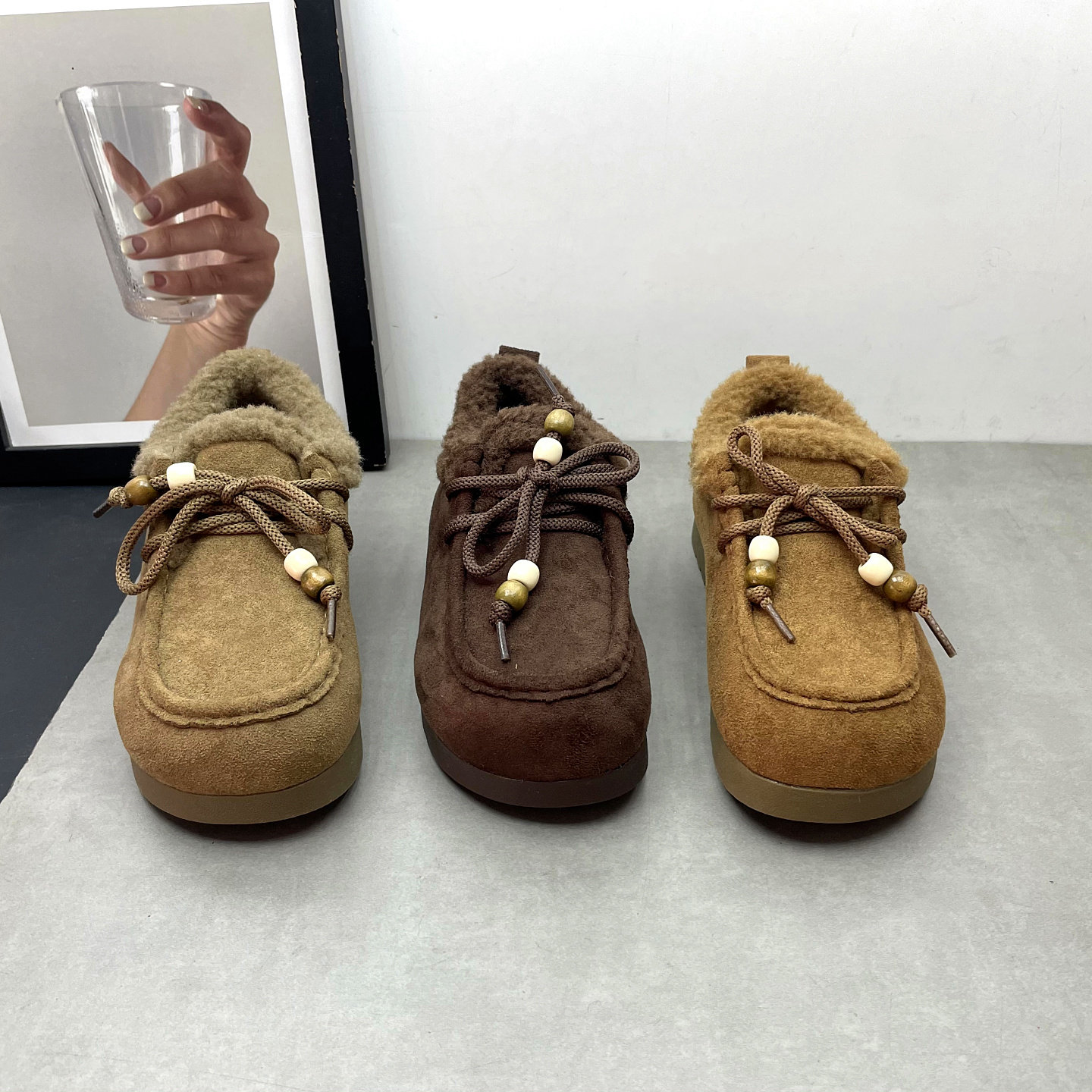 2025冬季新款女鞋圆头深口系带英伦风复古勃肯鞋加绒保暖女士棉鞋,淘宝优惠券,粉丝福利购,淘宝优惠卷